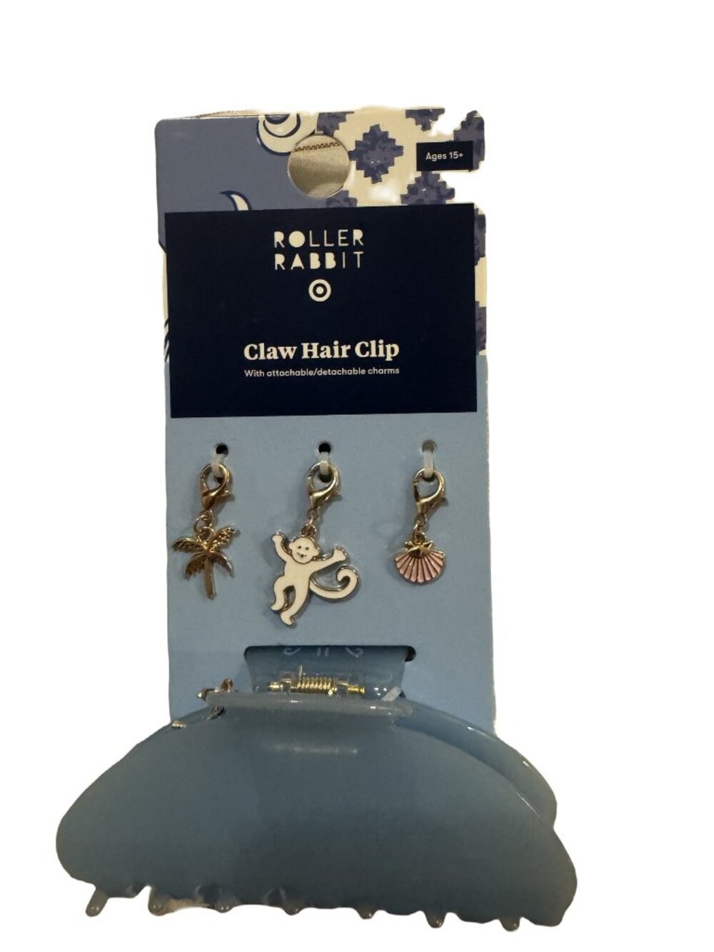 Roller Rabbit x Target Claw Hair Clip with Charms Light Blue
